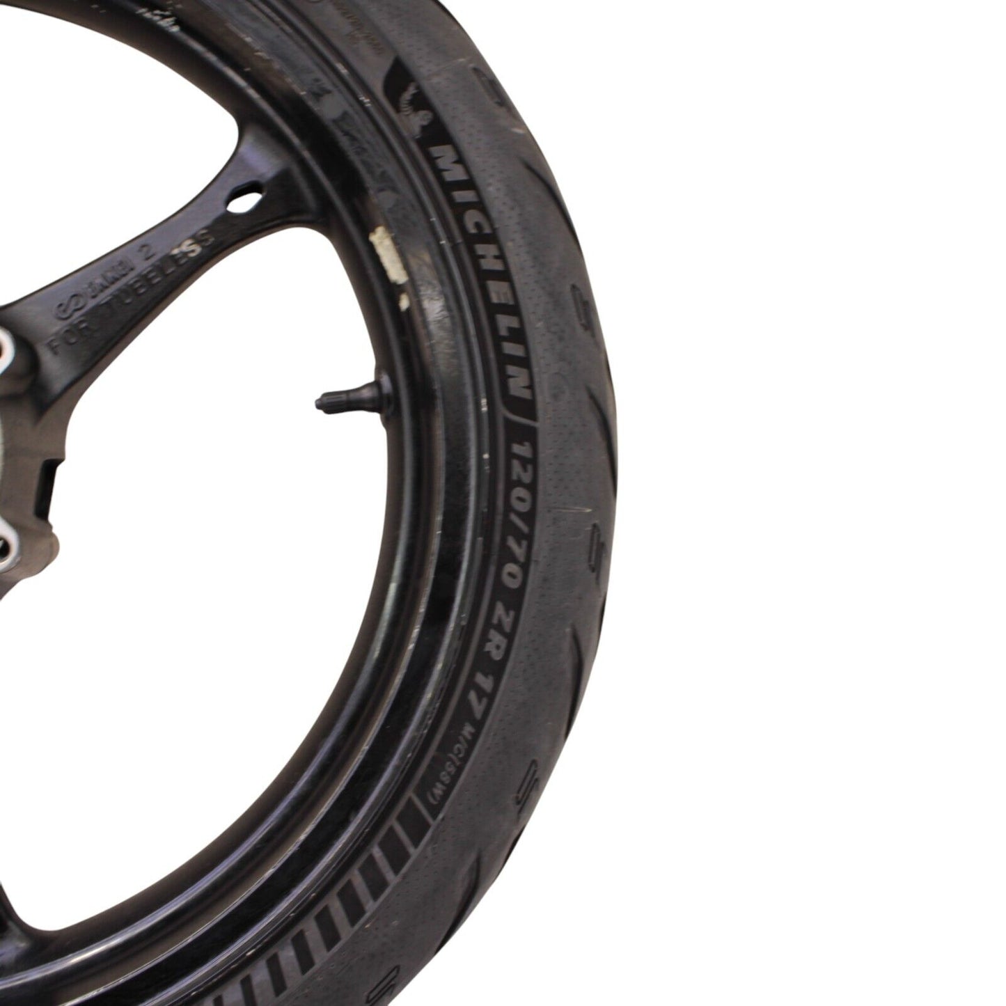 2006 2007 SUZUKI GSXR600 GSXR750 FRONT WHEEL RIM BLACK STRAIGHT MICHELIN TIRE