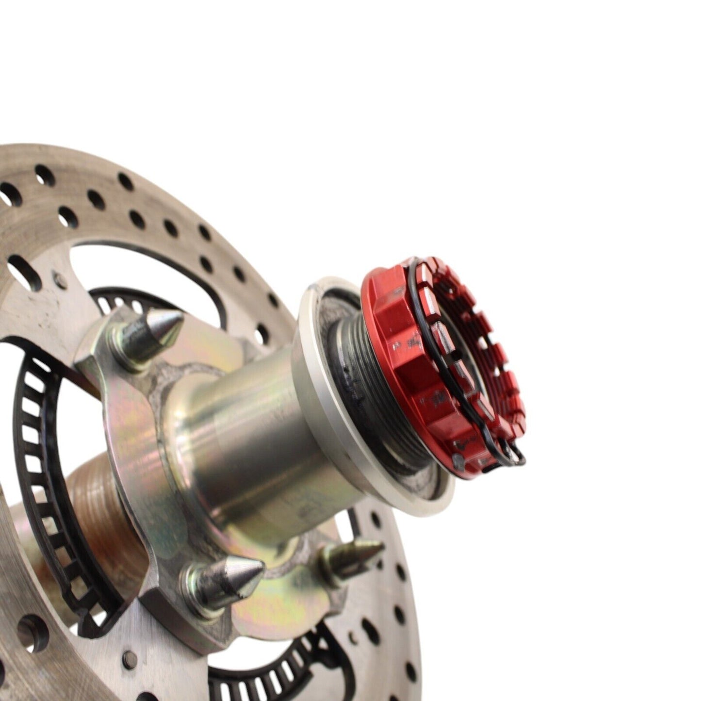 2020 - 2024 DUCATI PANIGALE V2 V4 REAR WHEEL SPINDLE HUB W ROTOR SILVER