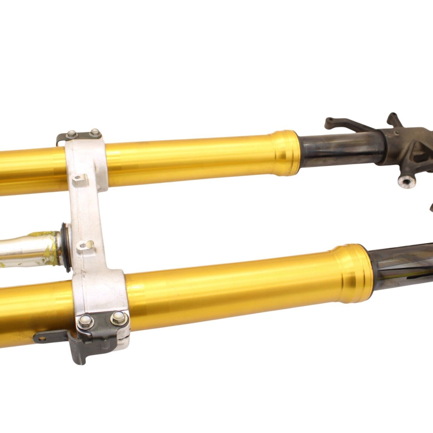 2004 2005 KAWASAKI NINJA ZX10R FORKS FRONT SUSPENSION SET FORKS TRIPLE TREE GOLD