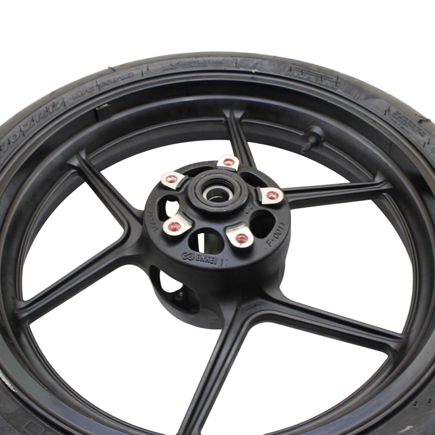 2004 2005 KAWASAKI NINJA ZX10R FRONT WHEEL BLACK RIM STOCK STRAIGHT