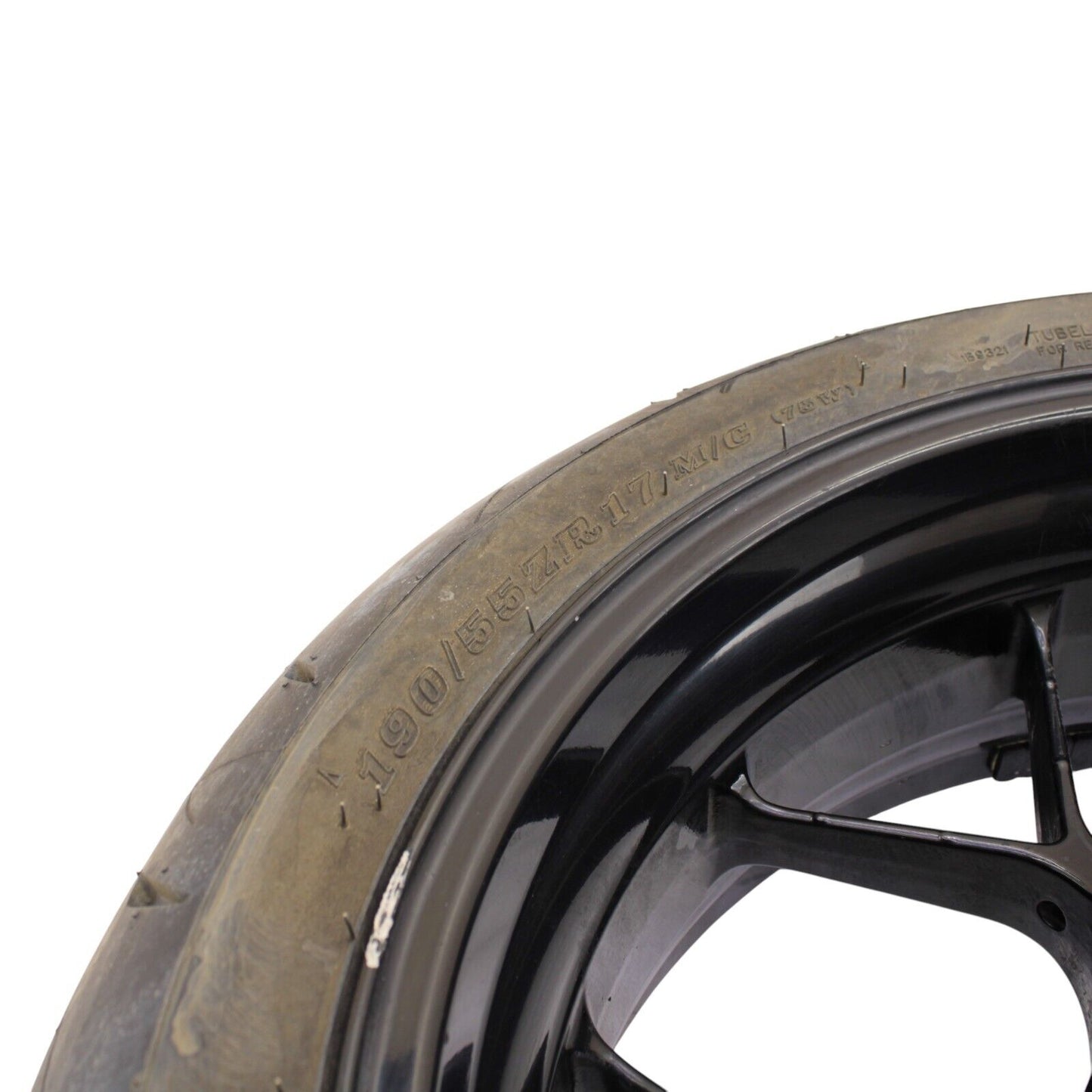 2012 - 2016 HONDA CBR1000RR REAR WHEEL BLACK TIRE STRAIGHT RIM STOCK