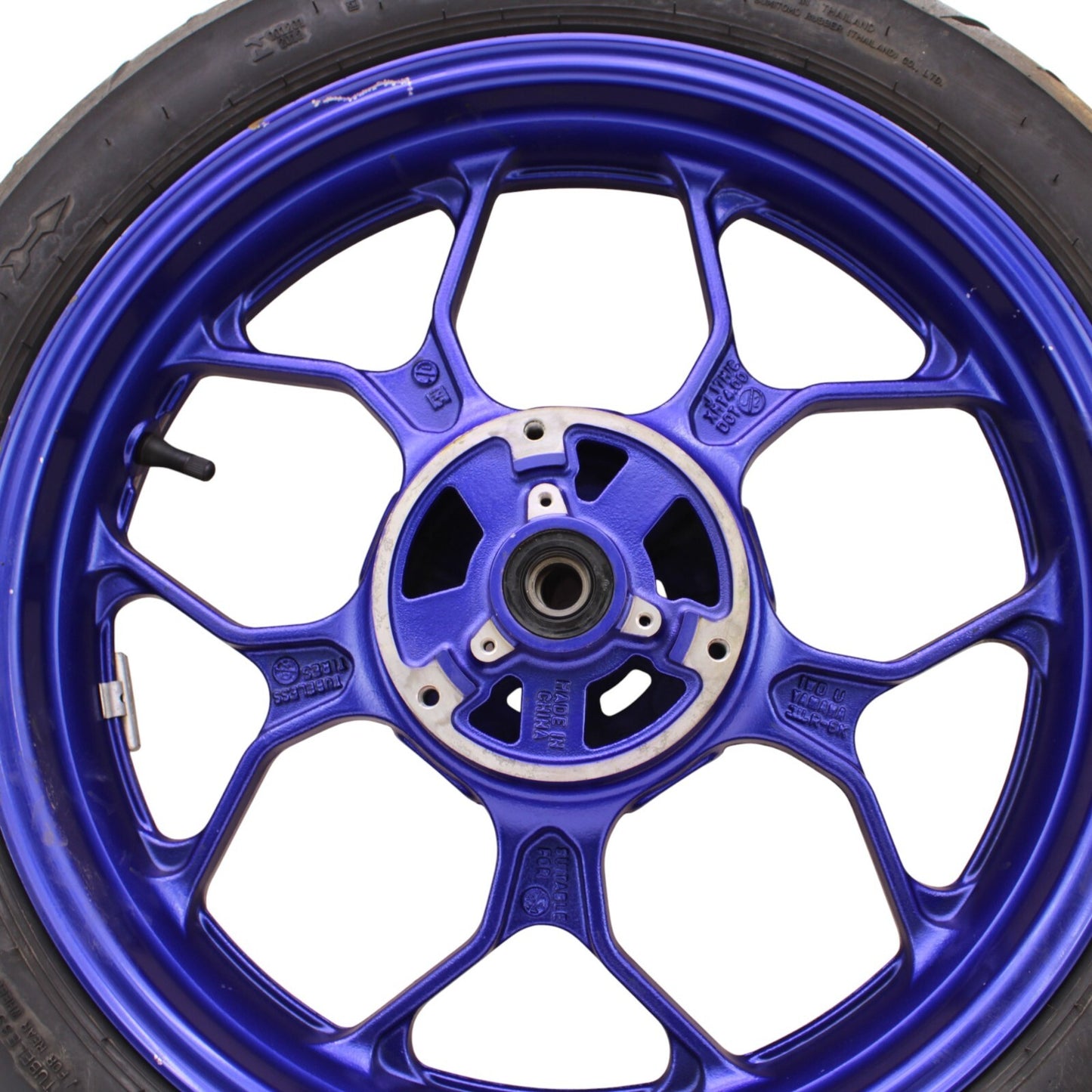 2019 - 2024 YAMAHA YZF R3 REAR WHEEL BACK BLUE RIM DUNLOP TIRE STOCK
