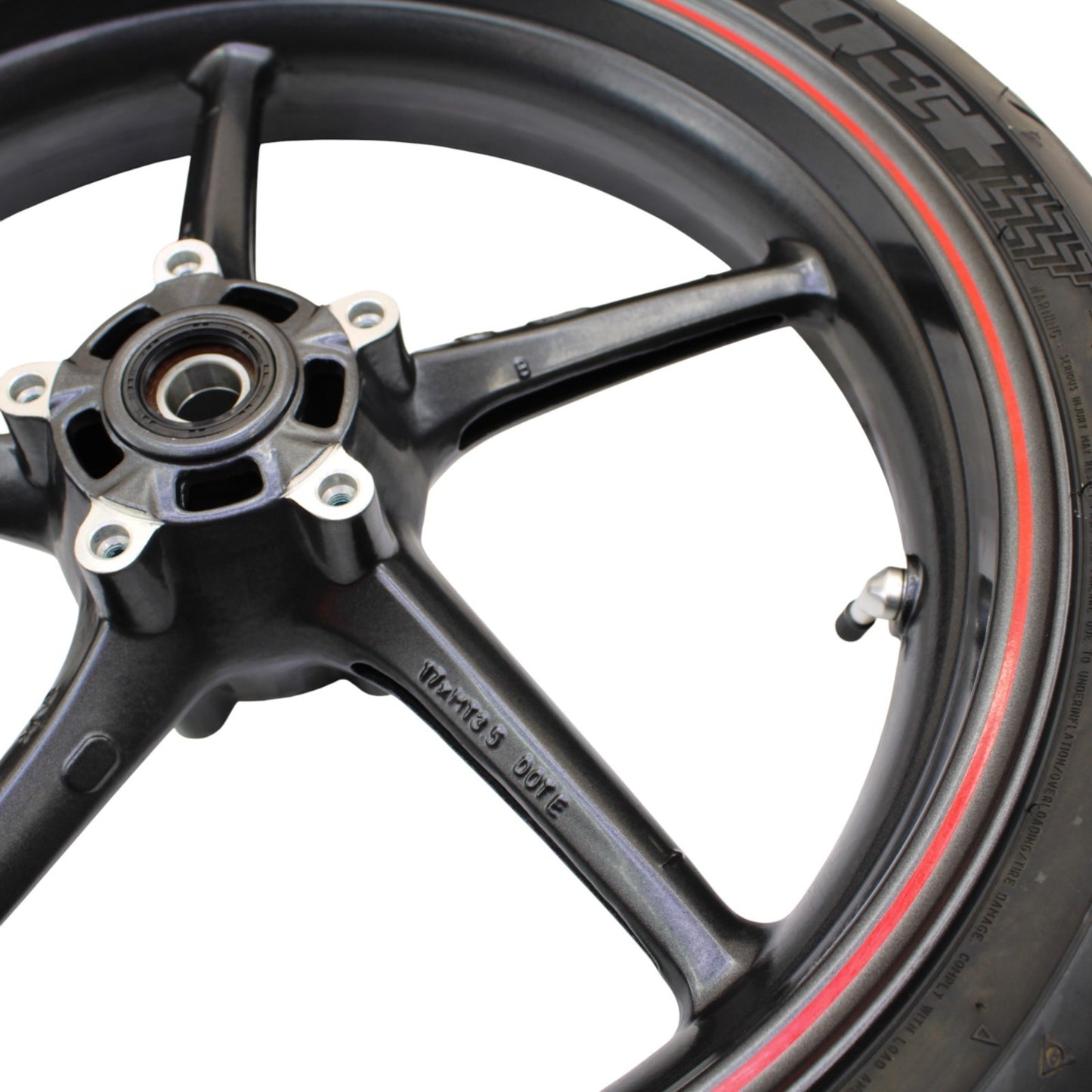 2009 - 2012 TRIUMPH DAYTONA 675R 675 WHEEL RIM TIRE RUBBER FRONT RED BLACK