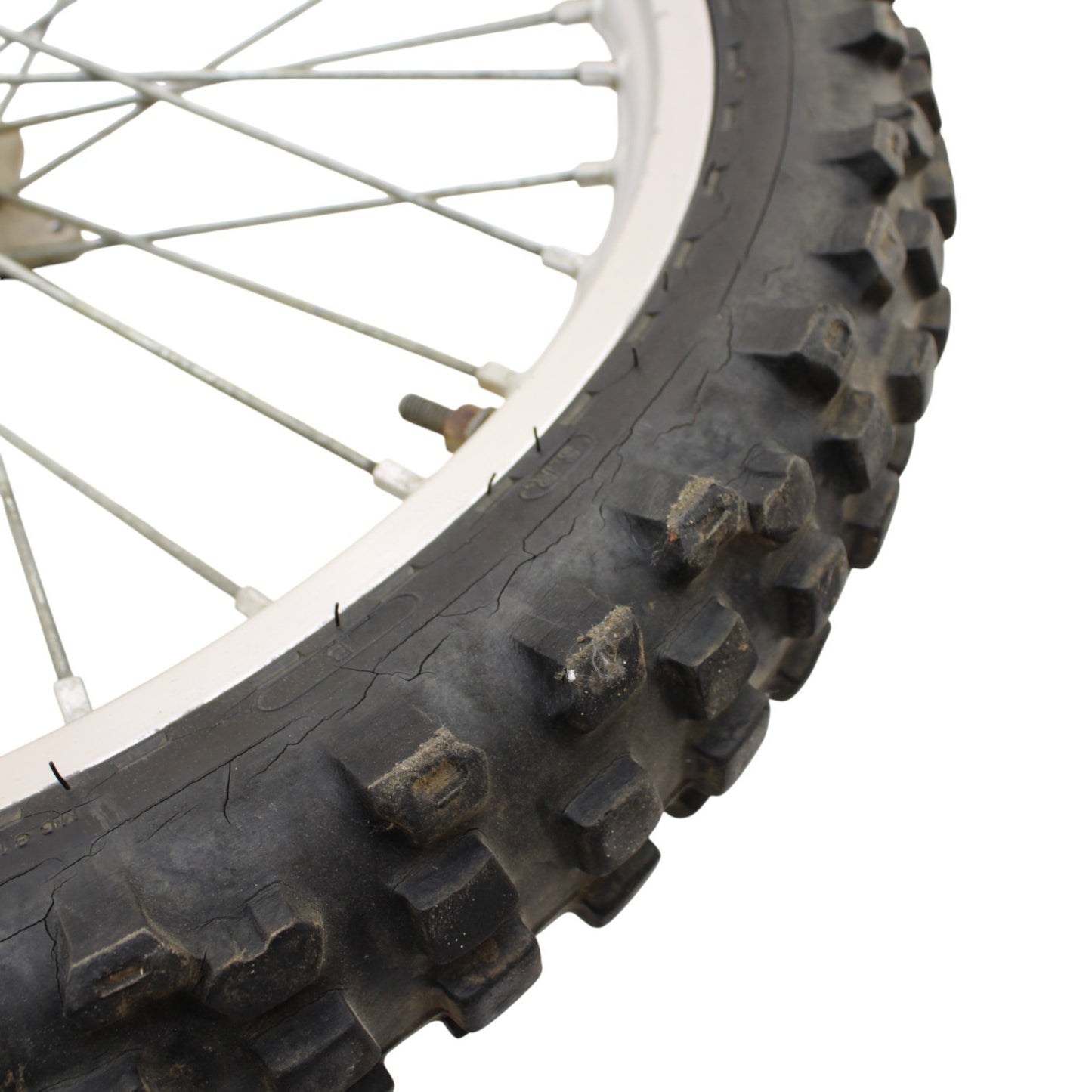 1986 - 1989 YAMAHA YZ125 YZ250 FRONT WHEEL RIM TIRE RUBBER SILVER