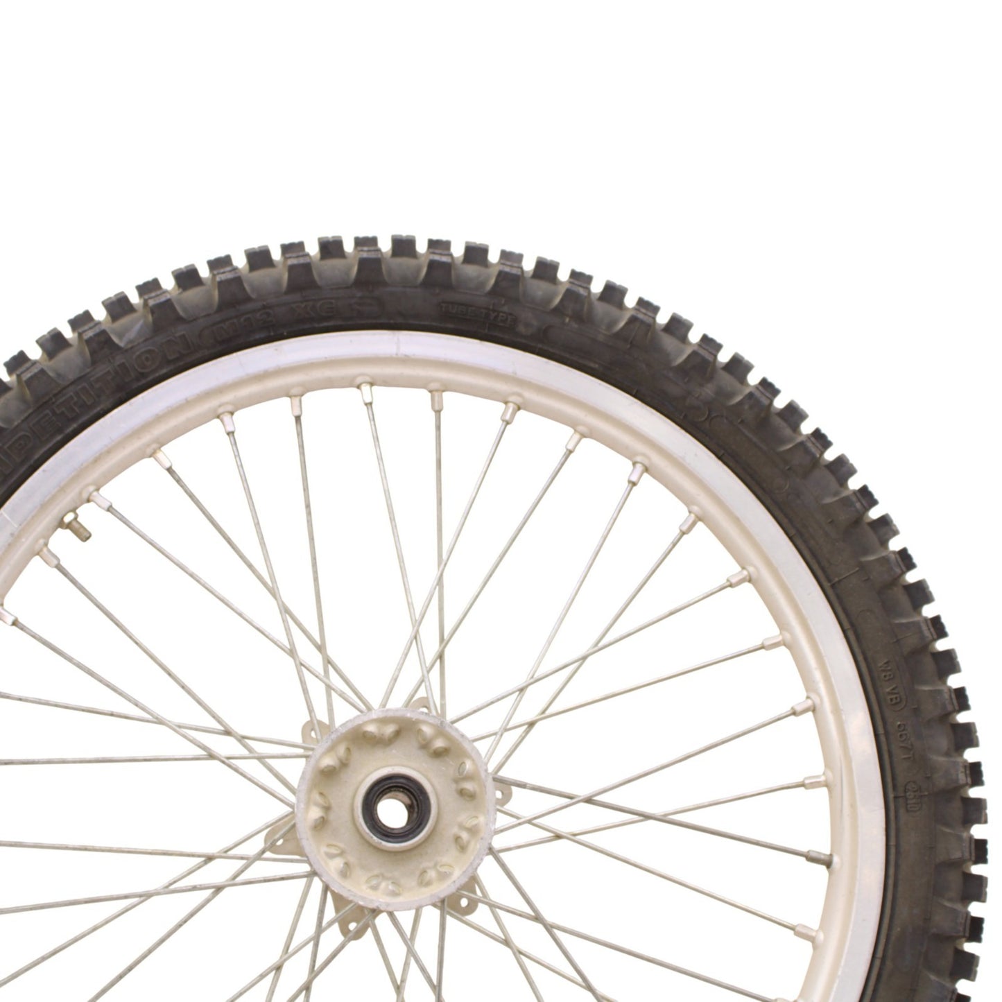 1996 - 1998 SUZUKI RM250 FRONT WHEEL RIM SPOKE TIRE RUBBER SILVER