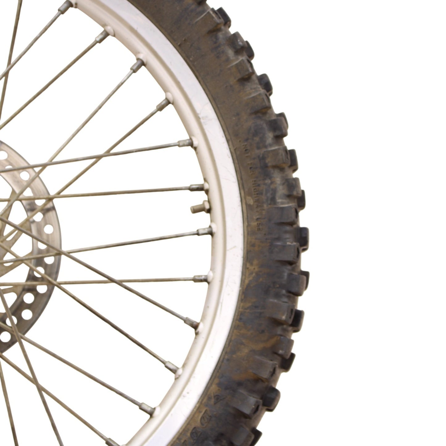 1995 - 1999 HONDA CR125R CR250R FRONT WHEEL RIM CALIPER SPOKE TIRE RUBBER SILVER