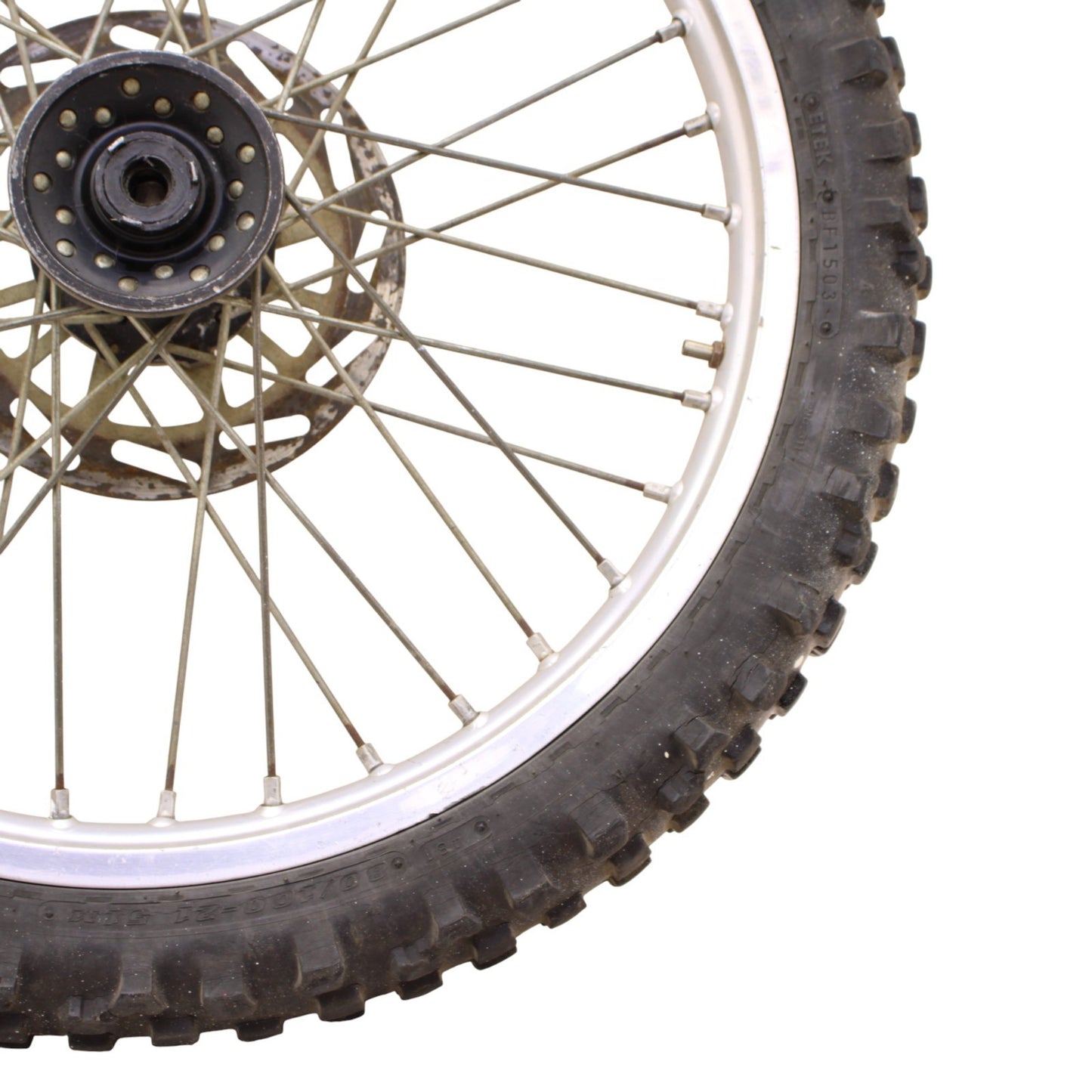 1991 - 1995 YAMAHA YZ125 YZ250 FRONT WHEEL RIM ROTOR SPOKE TIRE RUBBER SILVER