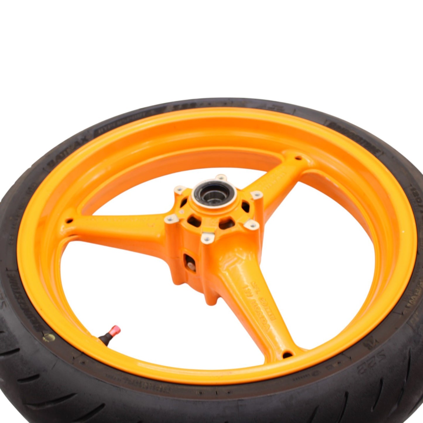 2008 - 2011 HONDA CBR1000RR FRONT WHEEL RIM REPSOL ORANGE TIRE STRAIGHT STOCK