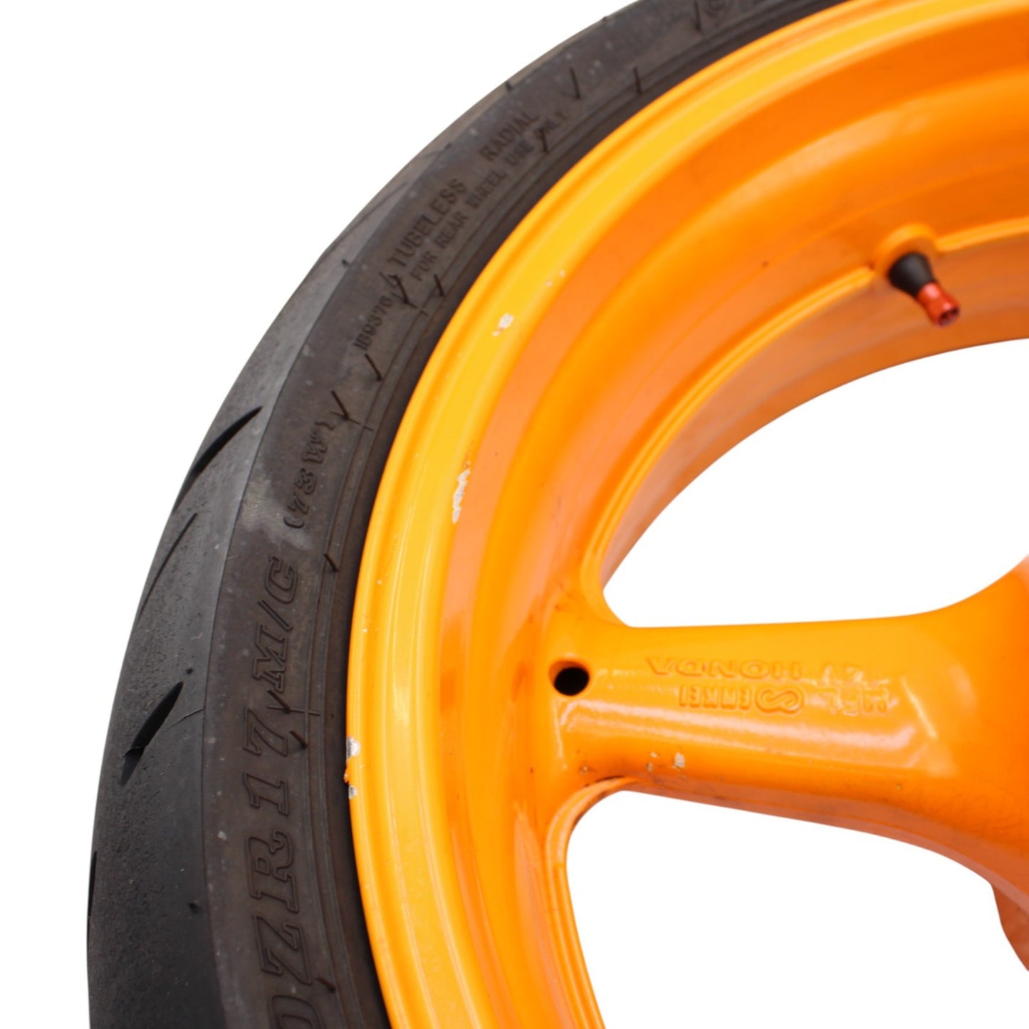 2008 - 2011 HONDA CBR1000RR REAR WHEEL BACK RIM TIRE REPSOL ORANGE STRAIGHT OEM