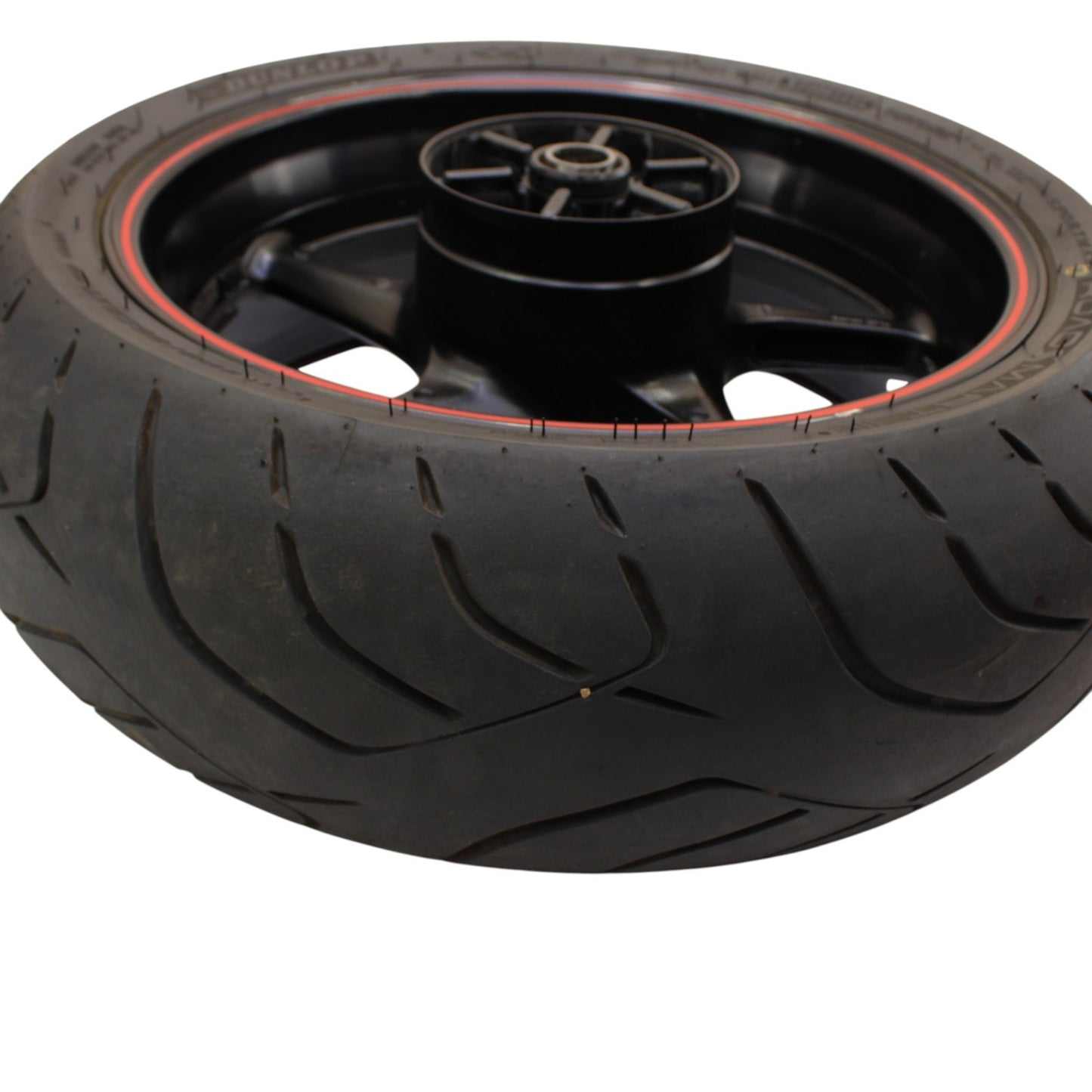 2007 - 2008 YAMAHA YZF R1 REAR WHEEL BACK RIM TIRE RUBBER BLACK RED OEM STOCK