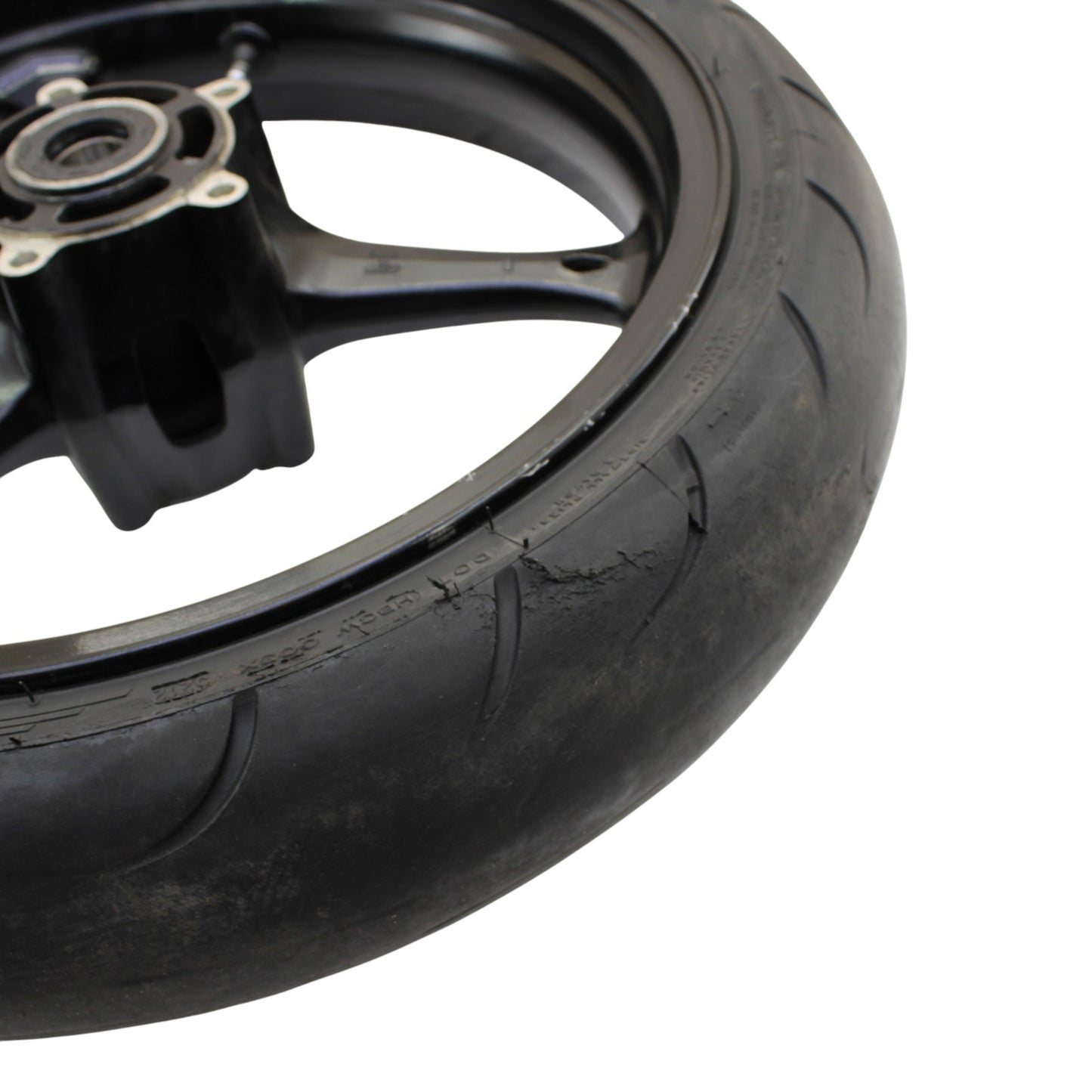 2007 2008 GSXR 1000 FRONT WHEEL RIM TIRE RUBBER BLACK STOCK 54111-41G10-019