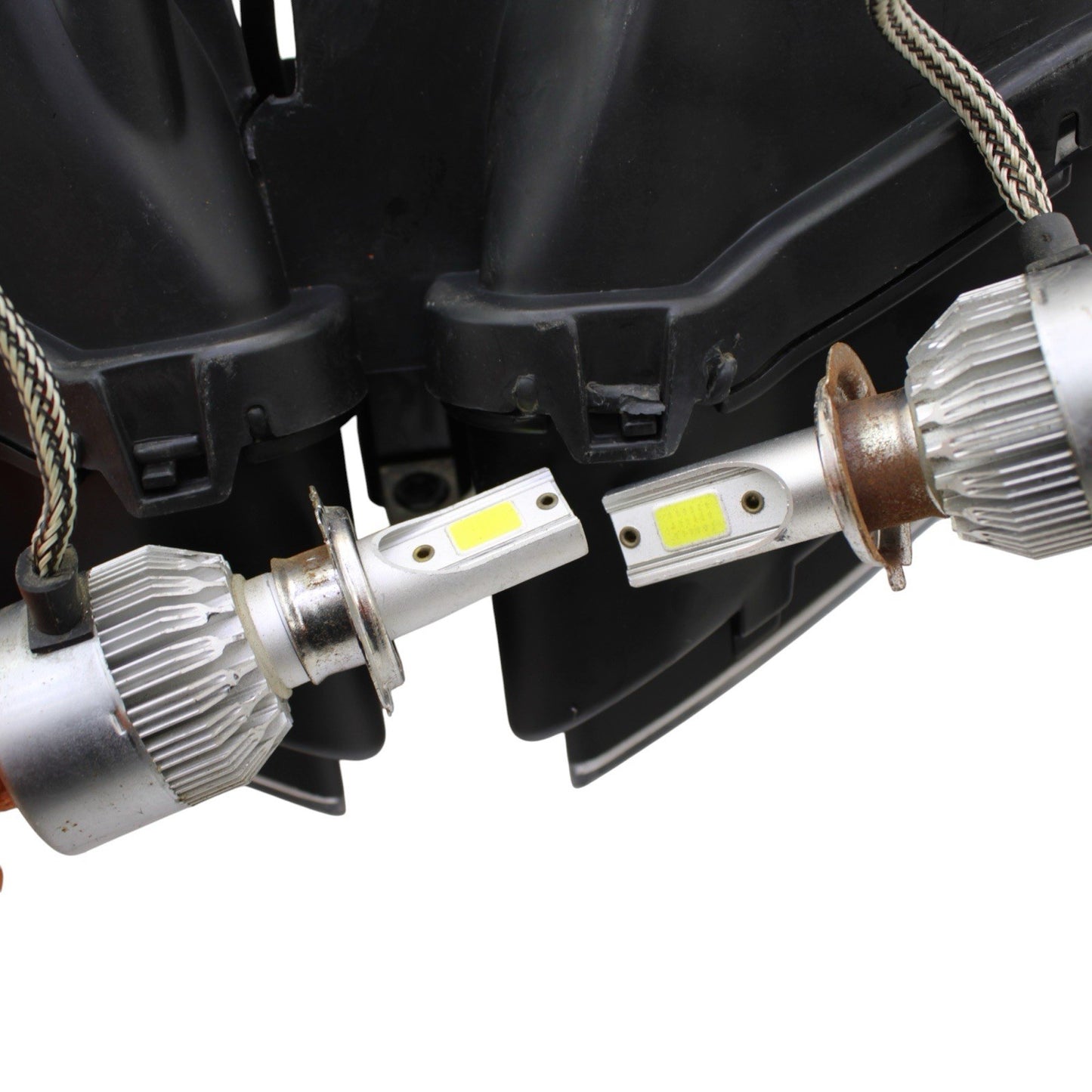 2012 - 2016 HONDA CBR1000RR HEADLIGHT HEAD LIGHT BLACK GOOD TABS LED BULBS