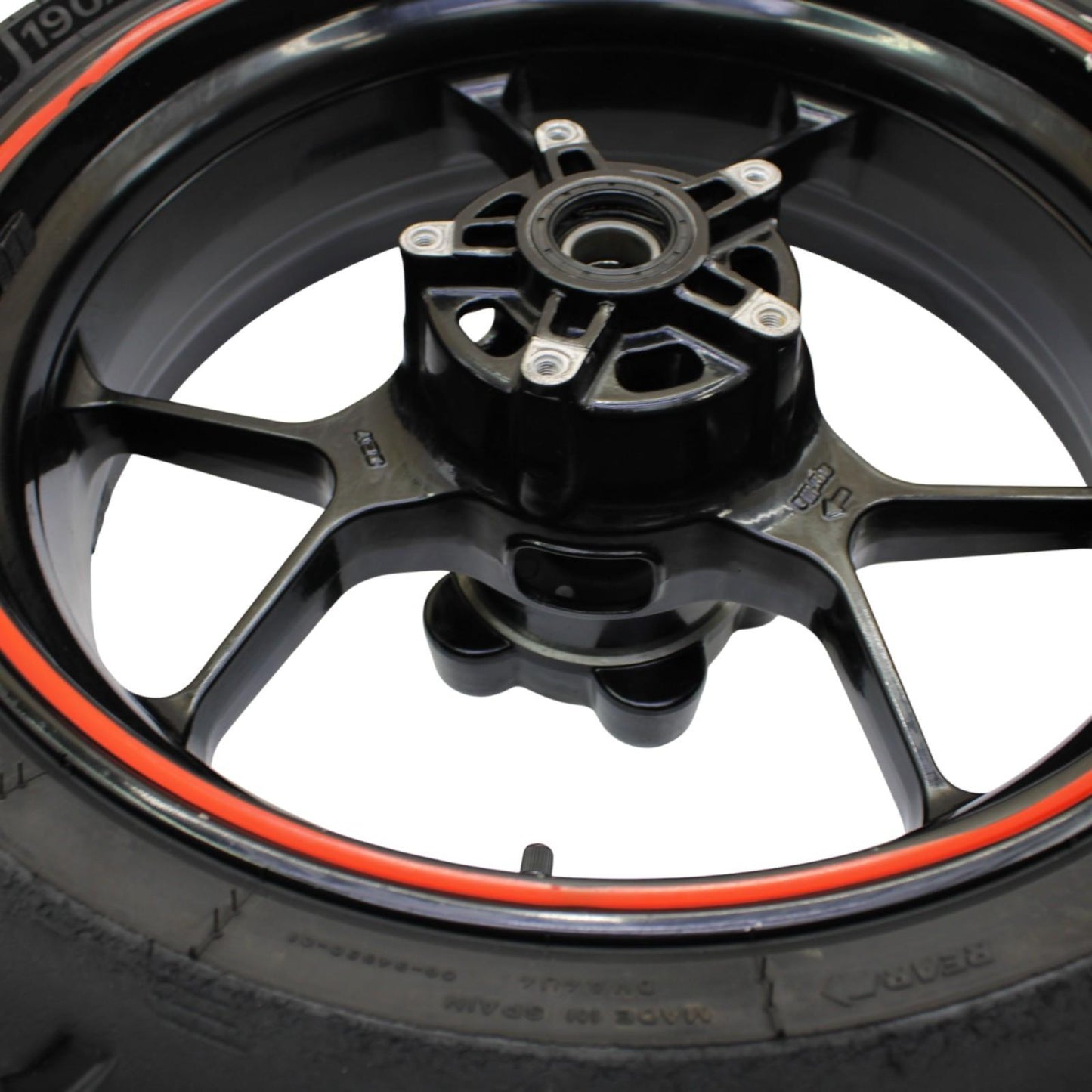 2015 - 2020 APRILIA RSV4 REAR WHEEL BACK RIM TIRE RUBBER BLACK ORANGE STOCK OEM