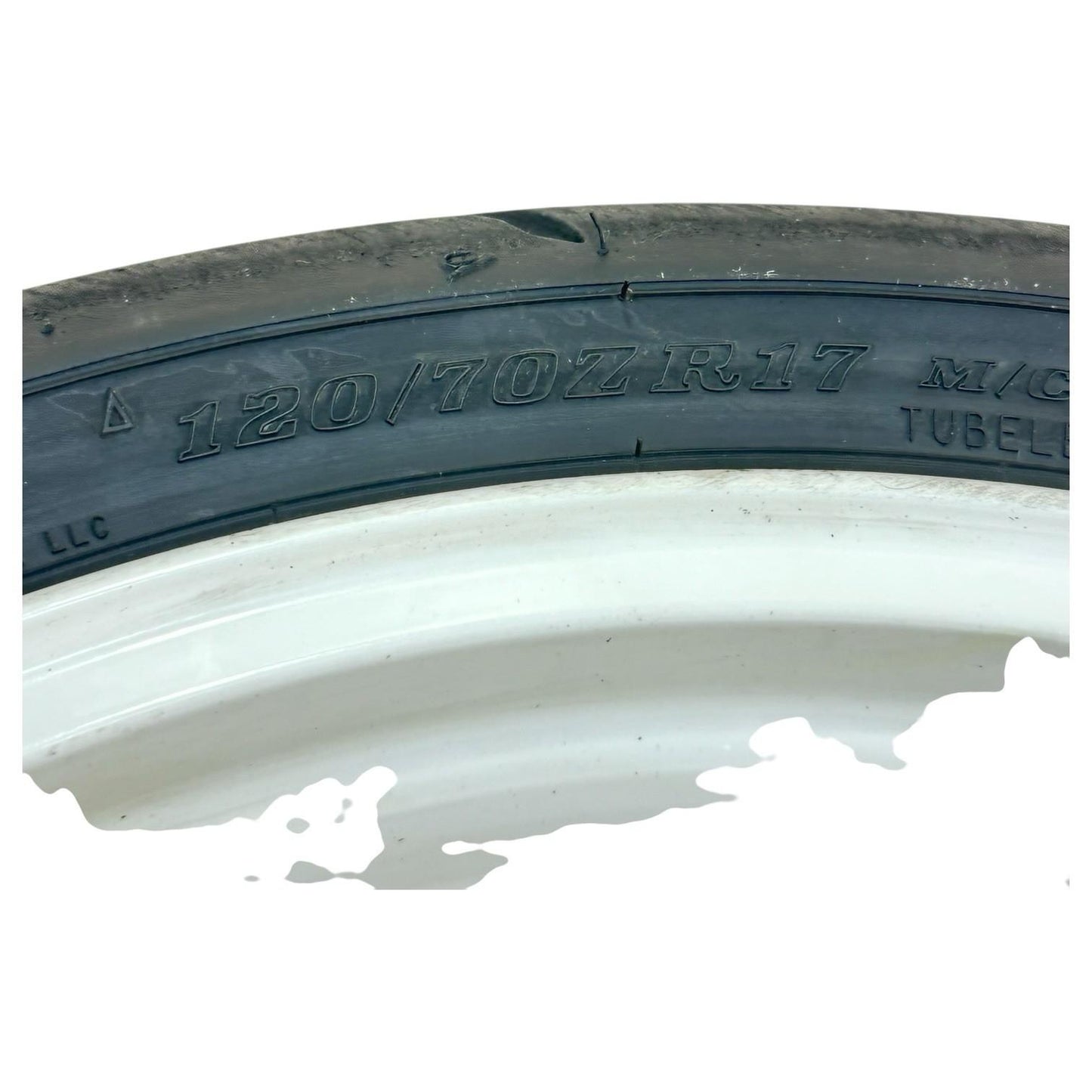 2016 - 2020 KAWASAKI NINJA ZX10R FRONT WHEEL RIM TIRE RUBBER WHITE STOCK OEM