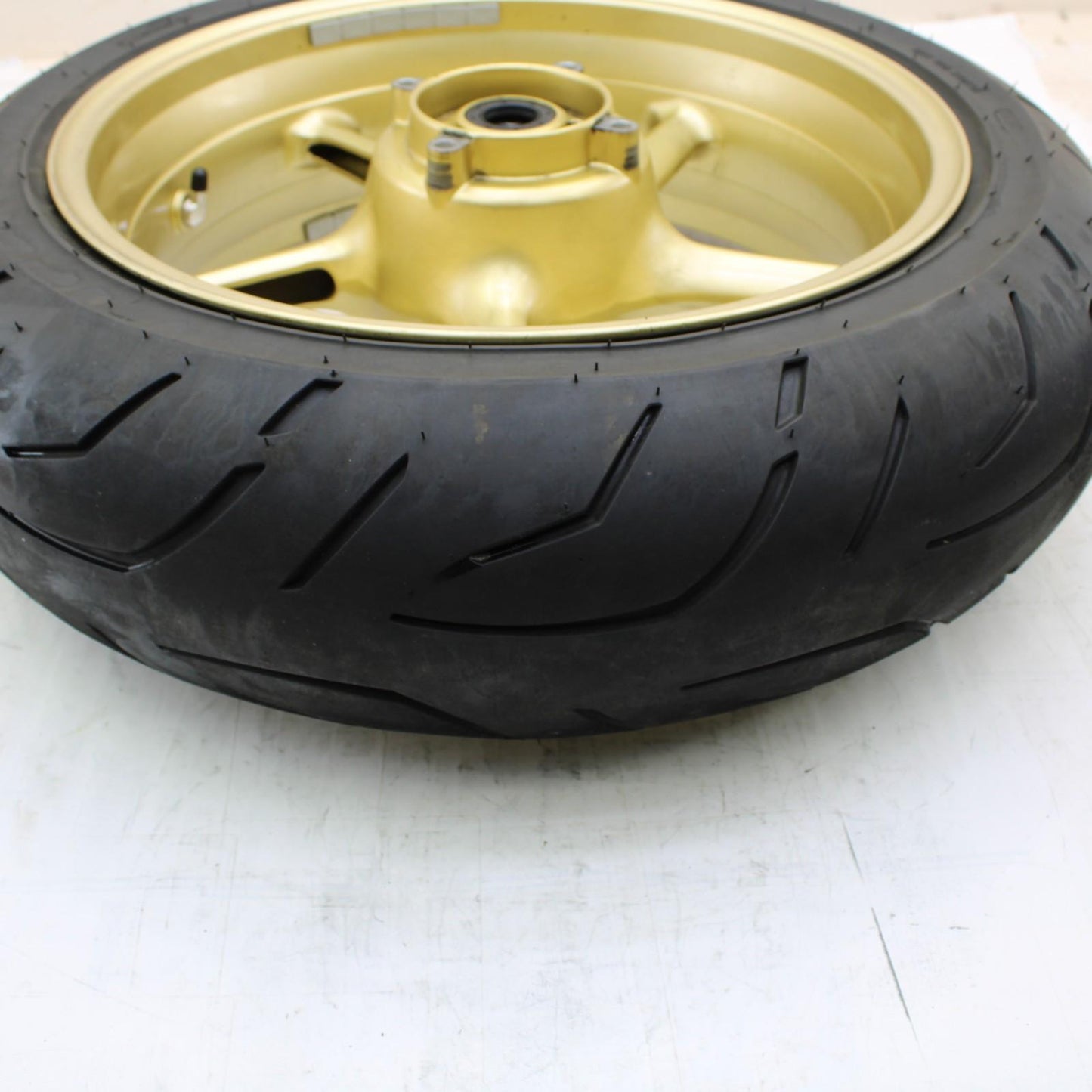 2009 - 2012 TRIUMPH DAYTONA 675 REAR WHEEL RIM TIRE STOCK STRAIGHT GOLD