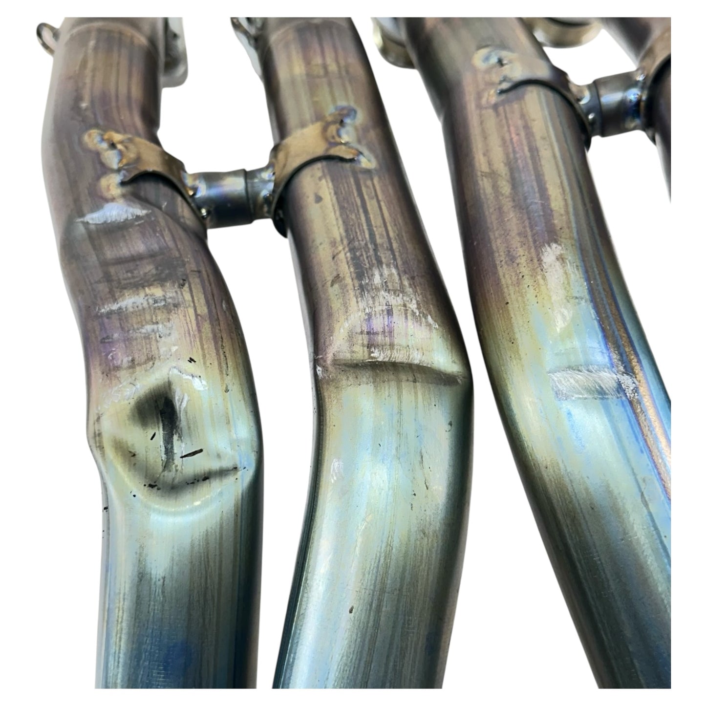 2005 2006 SUZUKI GSXR 1000 EXHAUST HEADER MANIFOLD MID PIPE SET AFTERMARKET *DENTED*