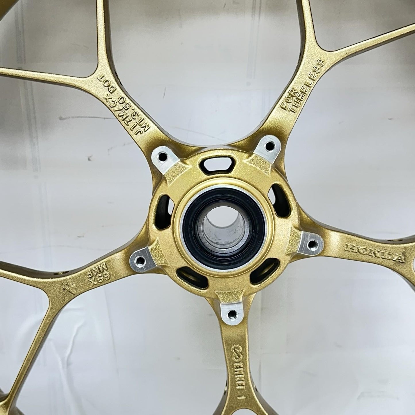 2017 - 2019 HONDA CBR 1000RR SP FRONT WHEEL RIM TIRE RUBBER YELLOW *BENT*