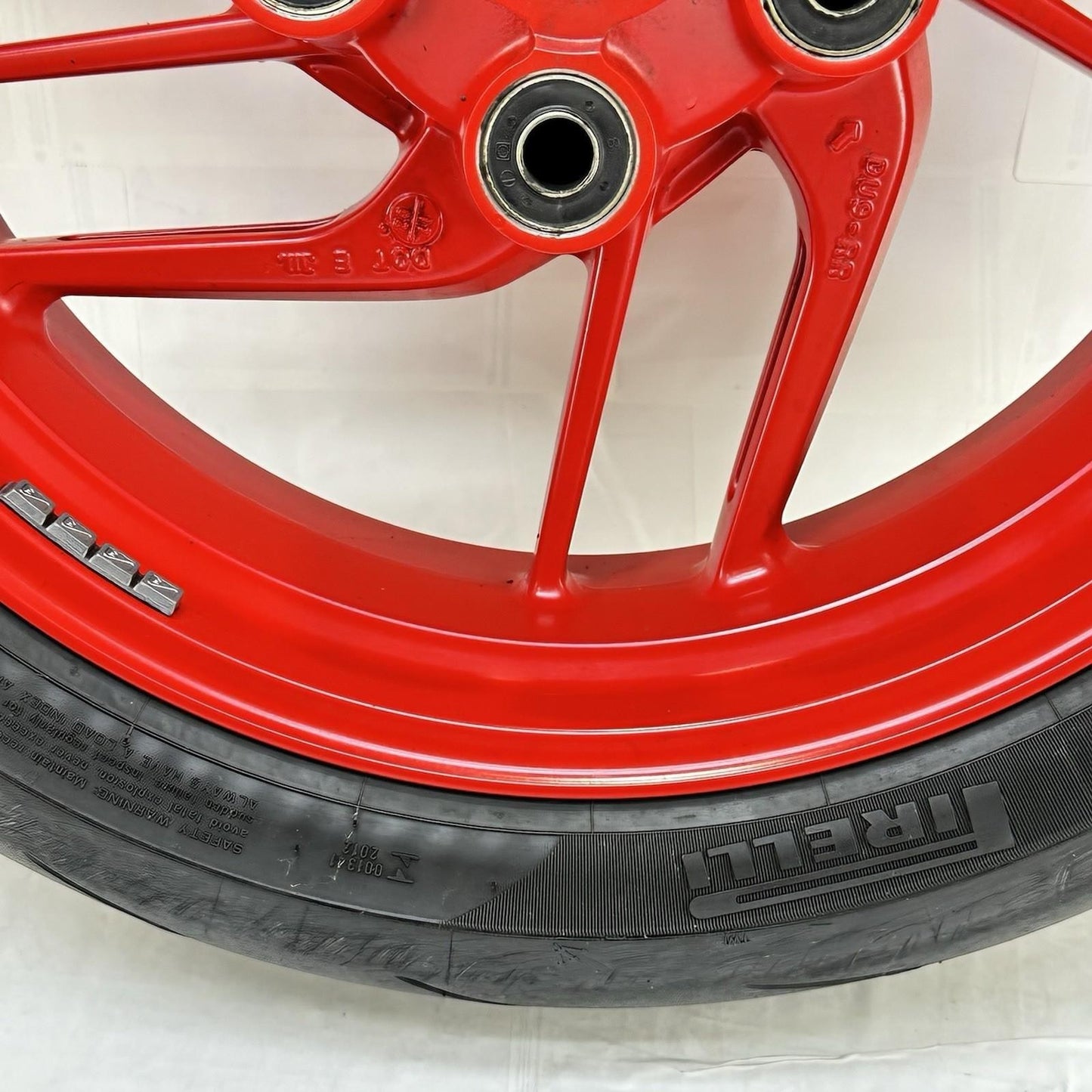 2016 - 2019 DUCATI PANIGALE 959 REAR WHEEL BACK RIM TIRE RUBBER RED STOCK OEM