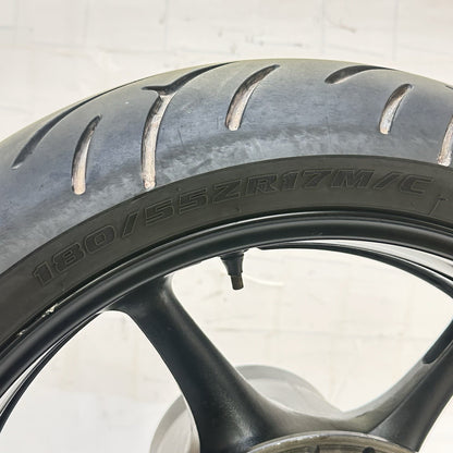 2003 - 2005 YAMAHA YZF R6 REAR WHEEL RIM TIRE RUBBER BACK BRAKE DISC ROTOR BLACK