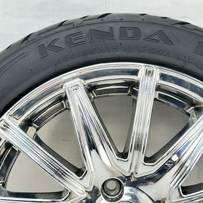 2016 CAN-AM SPYDER RT FRONT WHEEL RIM TIRE RUBBER SILVER CHROME STOCK