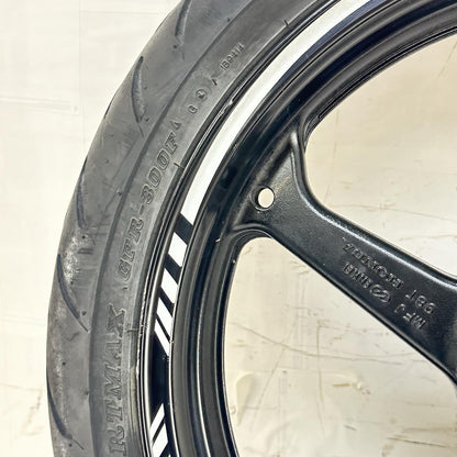 2007 - 2012 HONDA CBR600RR FRONT WHEEL RIM TIRE BLACK STOCK