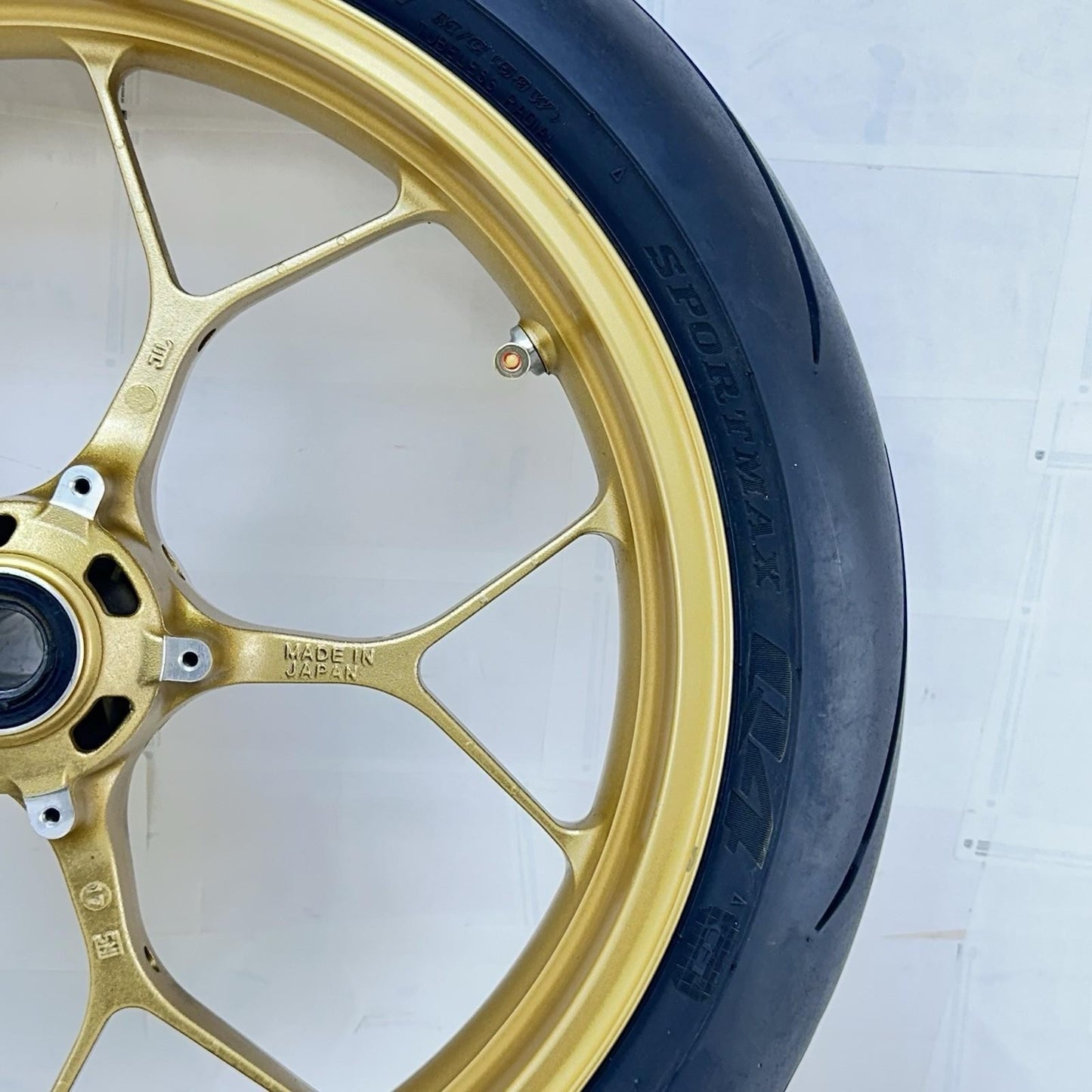 2017 - 2019 HONDA CBR 1000RR SP FRONT WHEEL RIM TIRE RUBBER YELLOW *BENT*