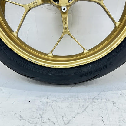 2017 - 2019 HONDA CBR 1000RR SP FRONT WHEEL RIM TIRE RUBBER YELLOW *BENT*