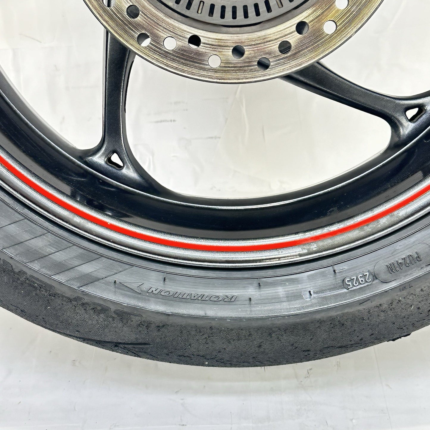 2013 - 2017 TRIUMPH DAYTONA 675R REAR WHEEL RIM BACK BRAKE DISC ROTOR TIRE BLACK