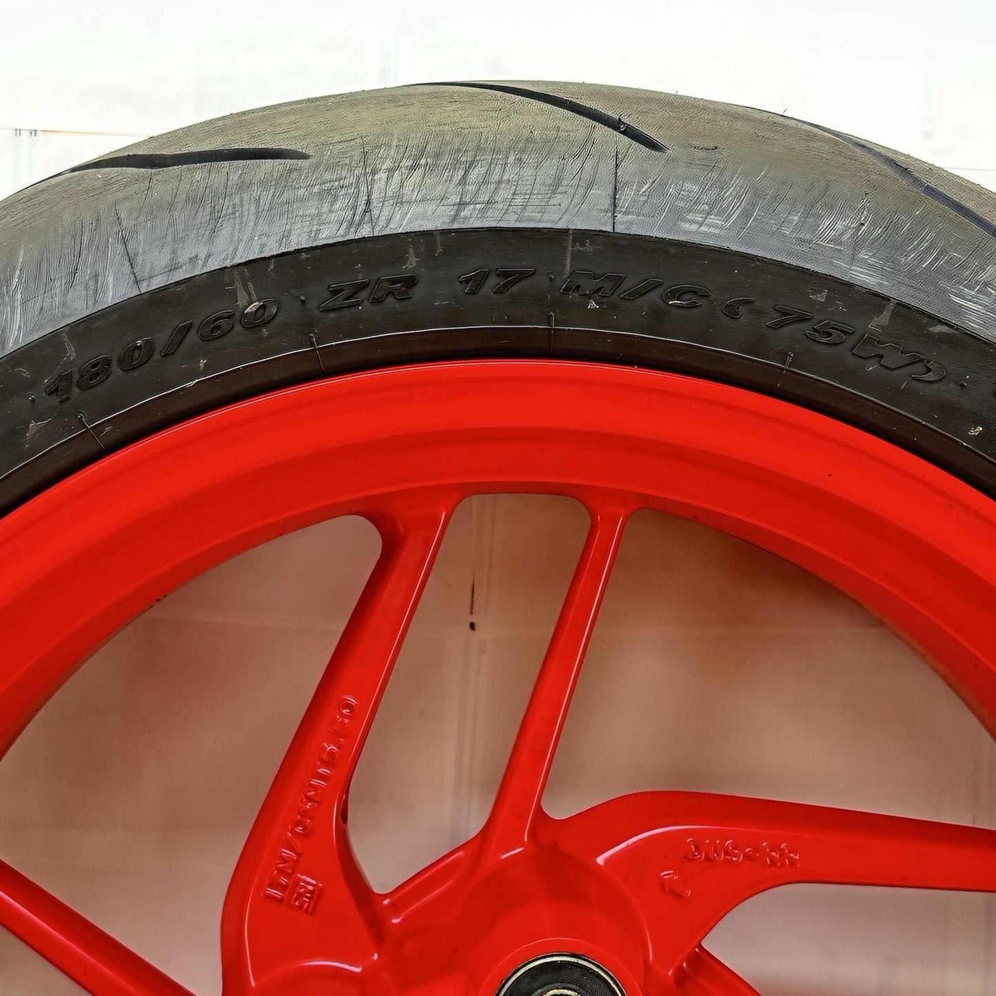 2016 - 2019 DUCATI PANIGALE 959 REAR WHEEL BACK RIM TIRE RUBBER RED STOCK OEM