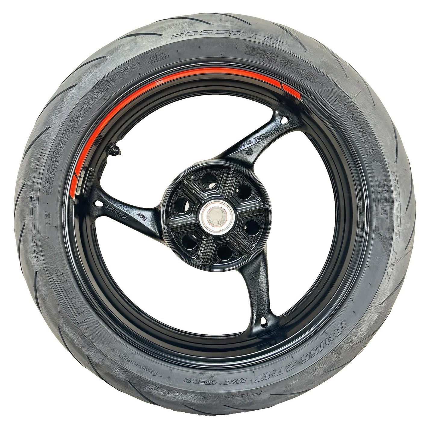 2011 - 2022 SUZUKI GSXR 600 GSXR 750 REAR WHEEL BACK RIM TIRE RUBBER BLACK OEM
