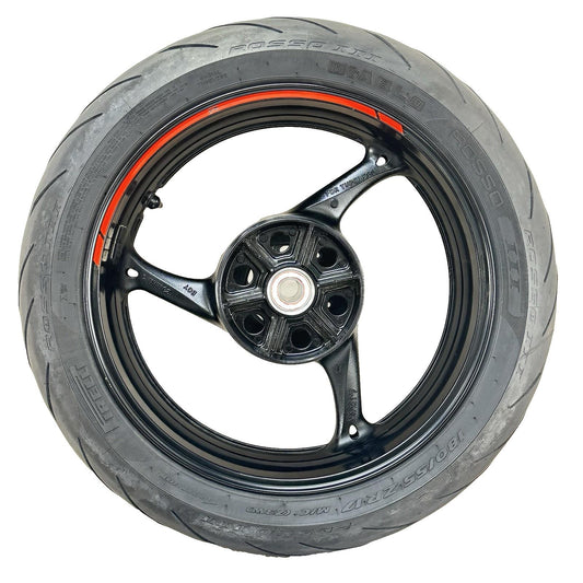 2011 - 2022 SUZUKI GSXR 600 GSXR 750 REAR WHEEL BACK RIM TIRE RUBBER BLACK OEM