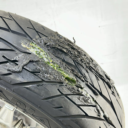 2016 CAN-AM SPYDER RT FRONT WHEEL RIM TIRE RUBBER SILVER CHROME STOCK