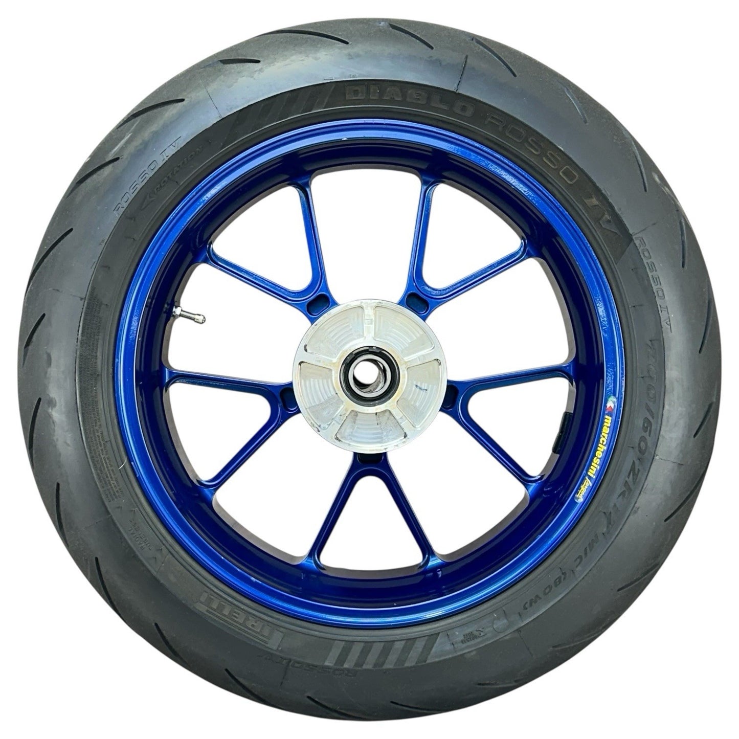 2005 2006 SUZUKI GSXR 1000 REAR WHEEL RIM BACK TIRE RUBBER BLUE MARCHESINI