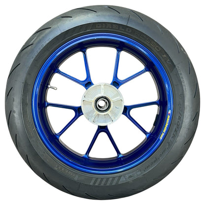 2005 2006 SUZUKI GSXR 1000 REAR WHEEL RIM BACK TIRE RUBBER BLUE MARCHESINI