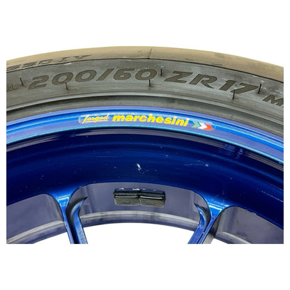2005 2006 SUZUKI GSXR 1000 REAR WHEEL RIM BACK TIRE RUBBER BLUE MARCHESINI