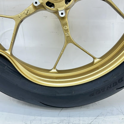 2017 - 2019 HONDA CBR 1000RR SP FRONT WHEEL RIM TIRE RUBBER YELLOW *BENT*