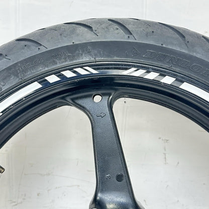 2007 - 2012 HONDA CBR600RR FRONT WHEEL RIM TIRE BLACK STOCK