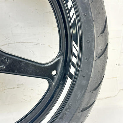 2007 - 2012 HONDA CBR600RR FRONT WHEEL RIM TIRE BLACK STOCK