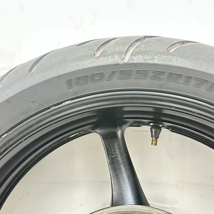 2003 - 2005 YAMAHA YZF R6 REAR WHEEL RIM TIRE RUBBER BACK BRAKE DISC ROTOR BLACK