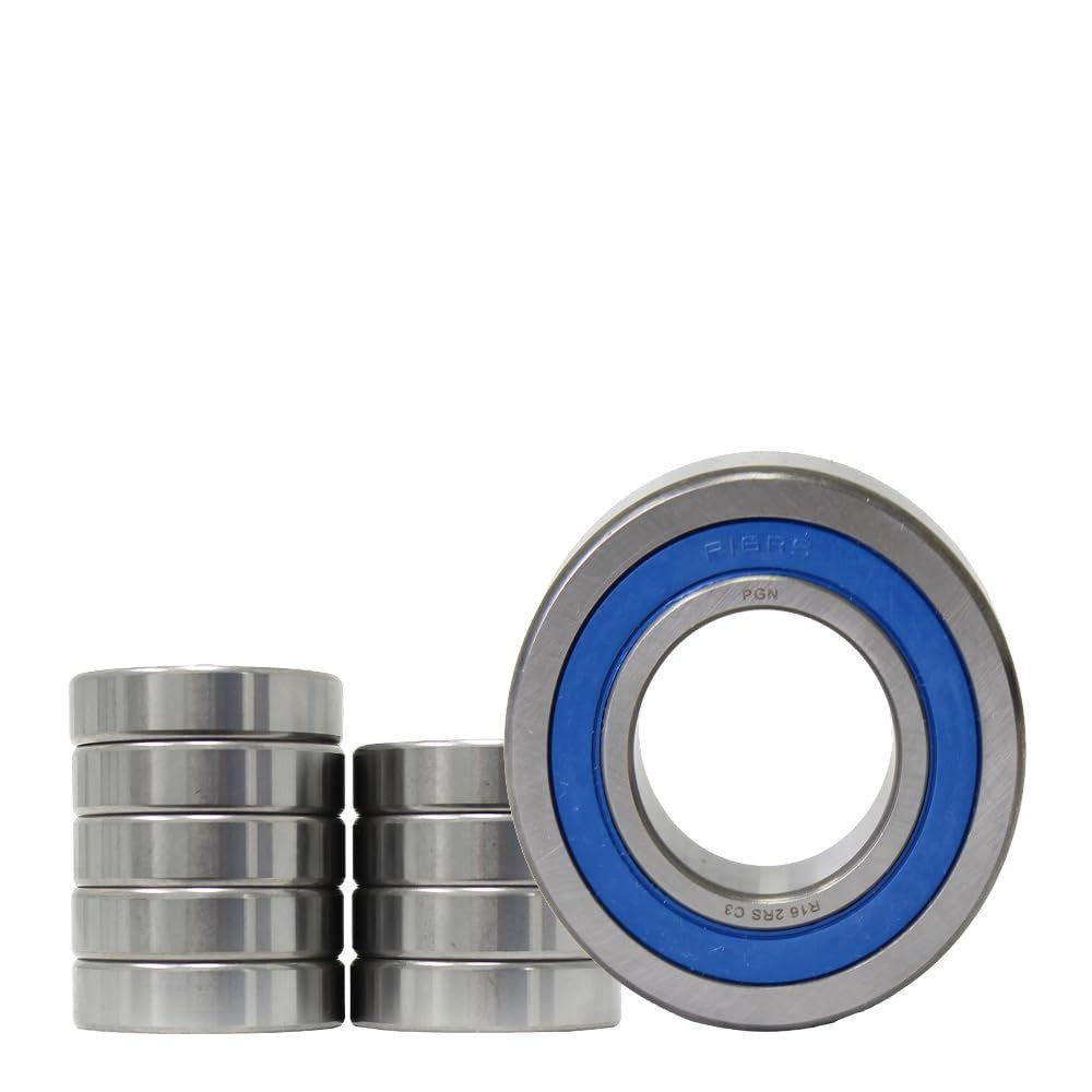 (10) R16-2RS Premium Rubber Seal Ball Bearing C3, 1"x2"x1/2", R16rs