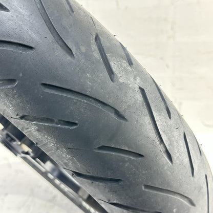 2007 - 2012 HONDA CBR600RR FRONT WHEEL RIM TIRE BLACK STOCK