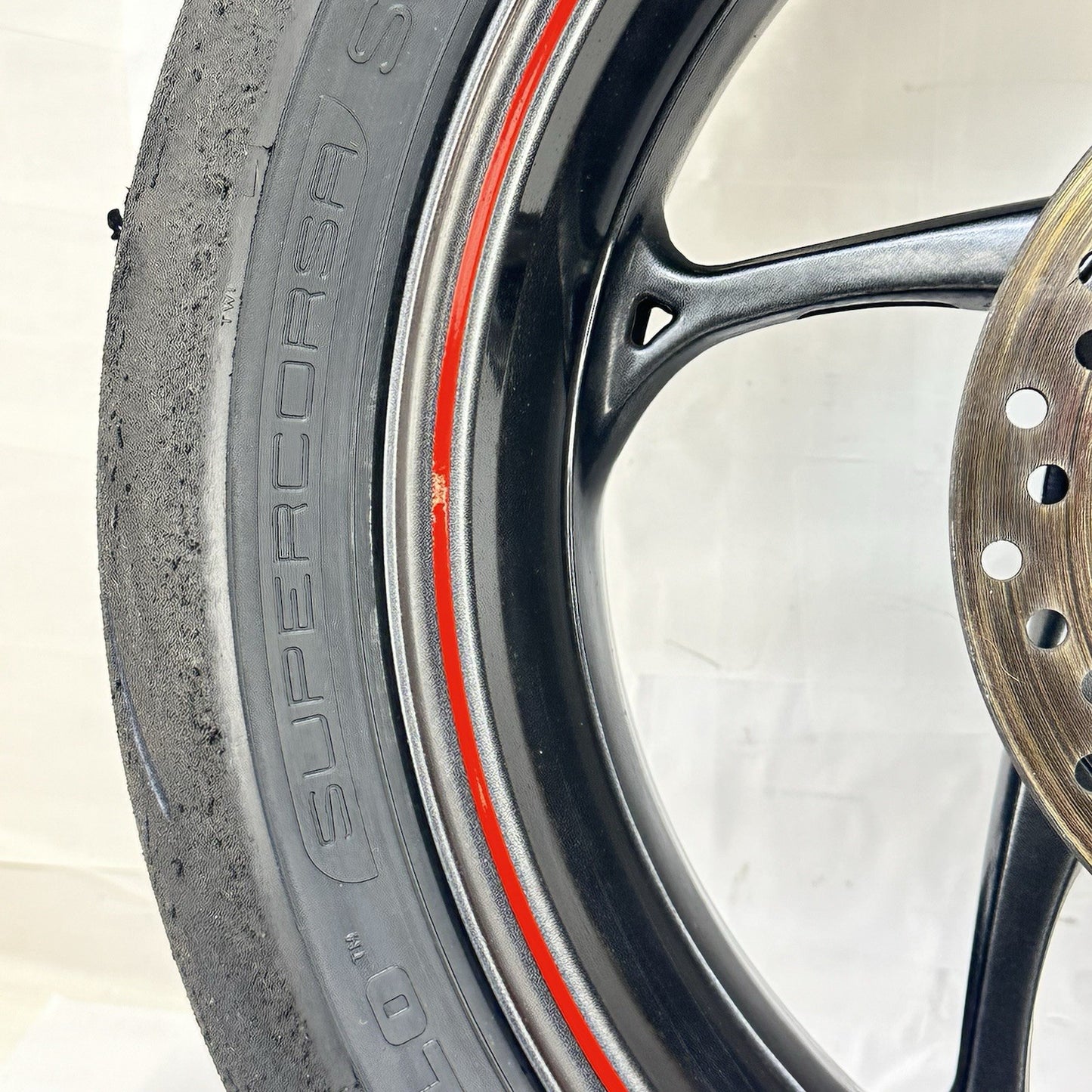 2013 - 2017 TRIUMPH DAYTONA 675R REAR WHEEL RIM BACK BRAKE DISC ROTOR TIRE BLACK
