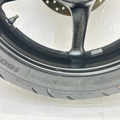 2003 - 2005 YAMAHA YZF R6 REAR WHEEL RIM TIRE RUBBER BACK BRAKE DISC ROTOR BLACK