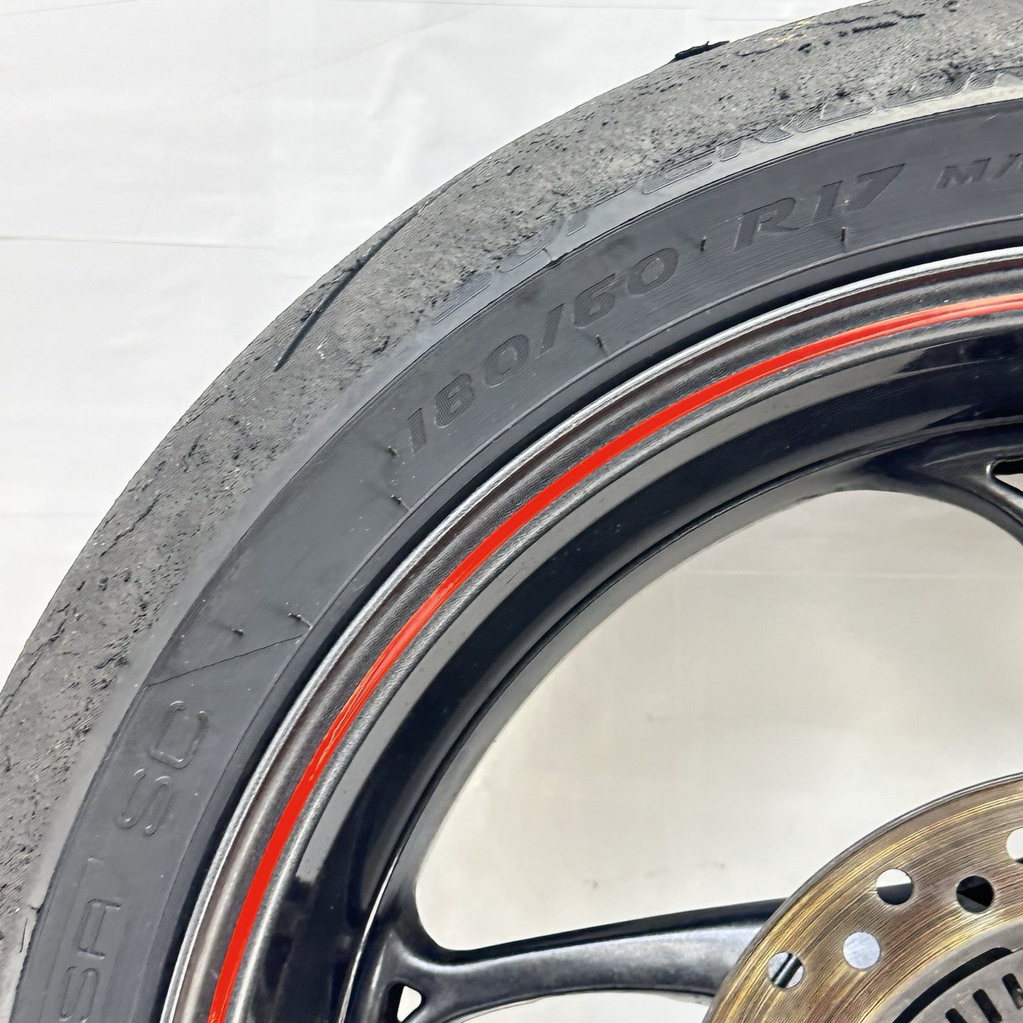 2013 - 2017 TRIUMPH DAYTONA 675R REAR WHEEL RIM BACK BRAKE DISC ROTOR TIRE BLACK