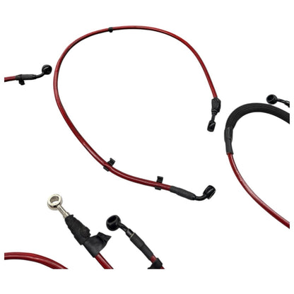 2020 - 24 BMW S1000RR ABS HOSE SET RED LINES FRONT BACK BRAKE HOSES AFTERMARKET