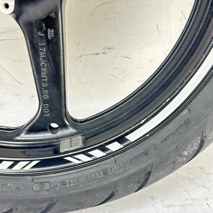 2007 - 2012 HONDA CBR600RR FRONT WHEEL RIM TIRE BLACK STOCK