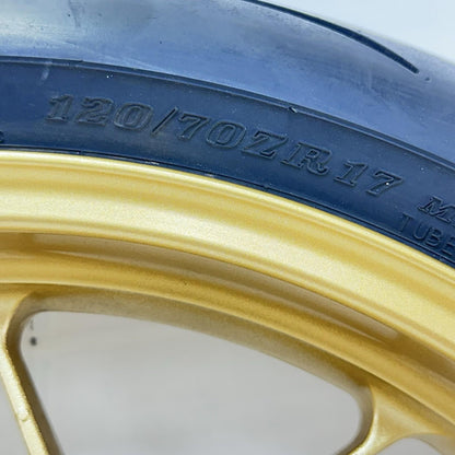 2017 - 2019 HONDA CBR 1000RR SP FRONT WHEEL RIM TIRE RUBBER YELLOW *BENT*