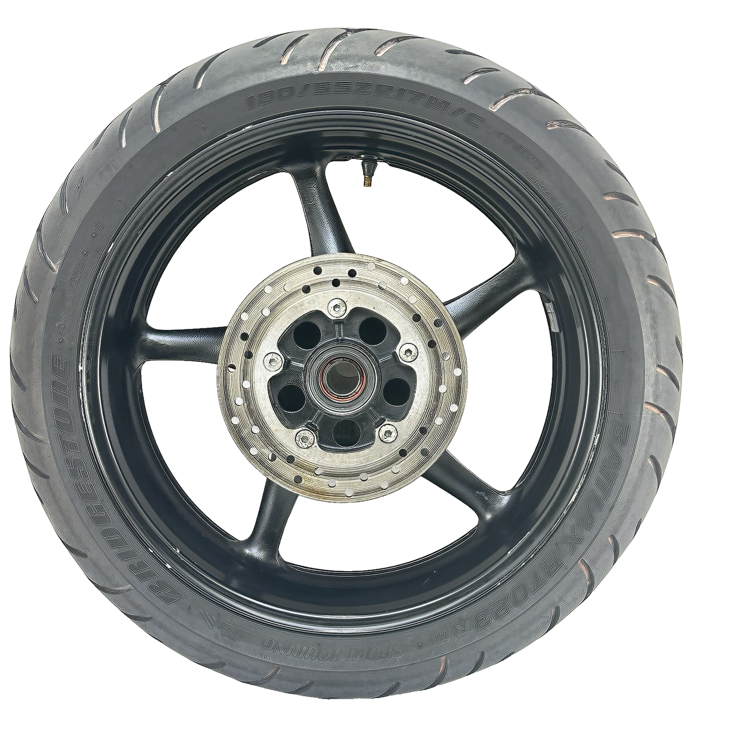 2003 - 2005 YAMAHA YZF R6 REAR WHEEL RIM TIRE RUBBER BACK BRAKE DISC ROTOR BLACK