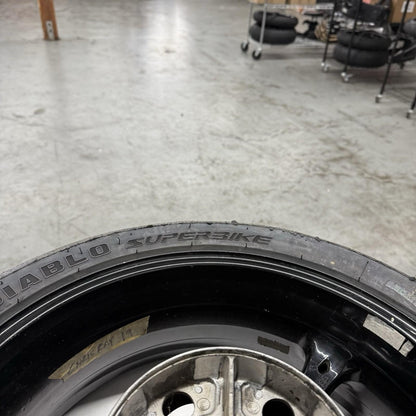 2007 2008 SUZUKI GSXR 1000 REAR WHEEL RIM BRAKE ROTOR PIRELLI TIRE STRAIGHT