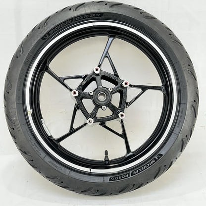 2017 - 2023 KAWASAKI NINJA EX650 FRONT WHEEL RIM TIRE RUBBER BLACK STOCK